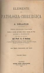 Elementi di patologia chirurgica. di A. Nélaton - Terza edizione italiana riveduta e corretta sull'ultima edizione francese del Péan dal Dottor A. Scambelluri con note ed aggiunte del Prof. A. d'Antona …- Volume Terzo - Volume Sesto