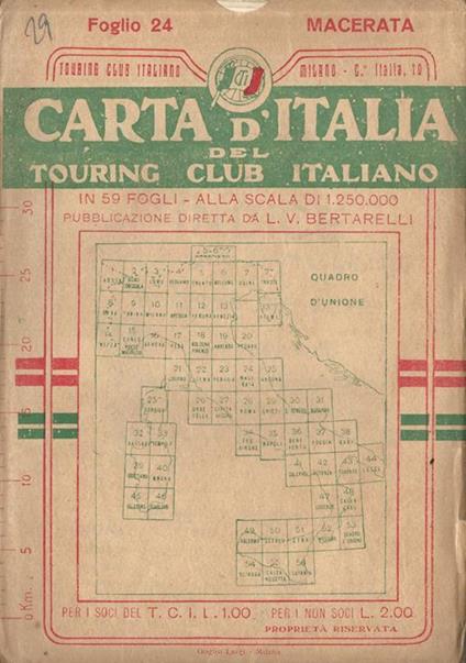 Carta d'Italia. Foglio 24. Macerata - Luigi V. Bertarelli - copertina