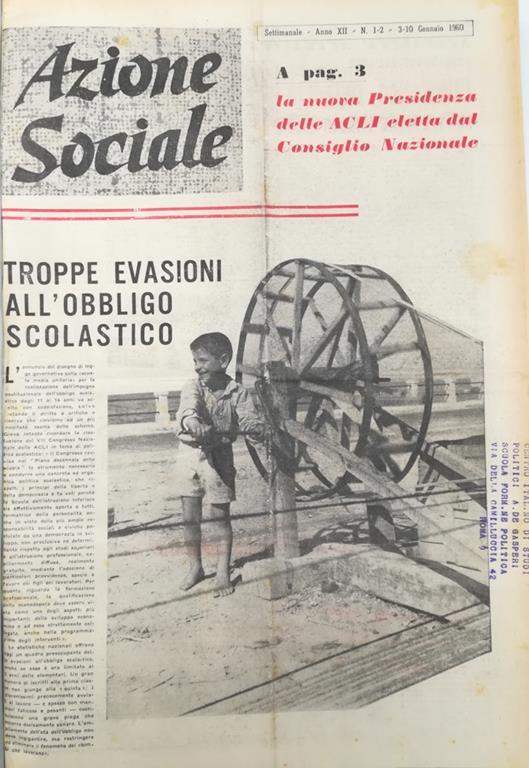 Azione sociale (dal n°1 al n°52) del 1960 - copertina