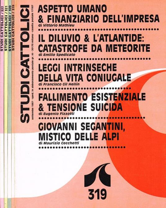 Studi cattolici. Mensile di studi e di attualità anno XXXI n.319, 320, 321, 322 - Cesare Cavalleri - copertina