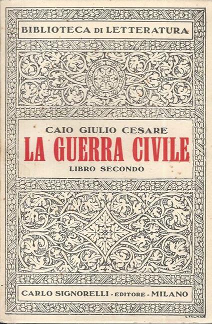 La guerra Civile - Caio Giulio Cesare - copertina