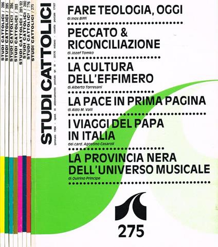 Studi cattolici. Mensile di studi e di attualità anno XXVIII n.275, 276, 280, 281-82, 283, 284, 285, 286 - Cesare Cavalleri - copertina