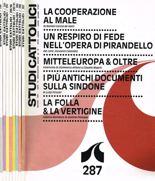 Studi cattolici. Mensile di studi e di attualità anno XXIX n.287, 288, 289, 290-91, 293-94, 295, 297, 298 - Cesare Cavalleri - copertina