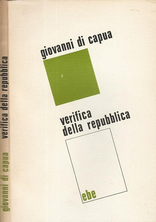 Verifica della repubblica - Giovanni Di Capua - copertina