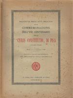 Raccolta degli atti realativi alla Commemorazione dell'VIII centenario della Civilis Constitutio di Pisa 1160 - 1960