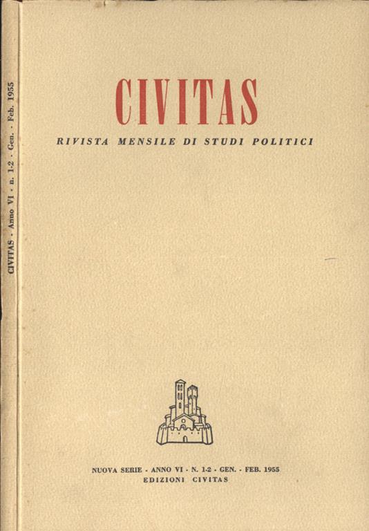 Civitas Anno VI n. 1 - 2. Rivista mensile di studi politici - copertina