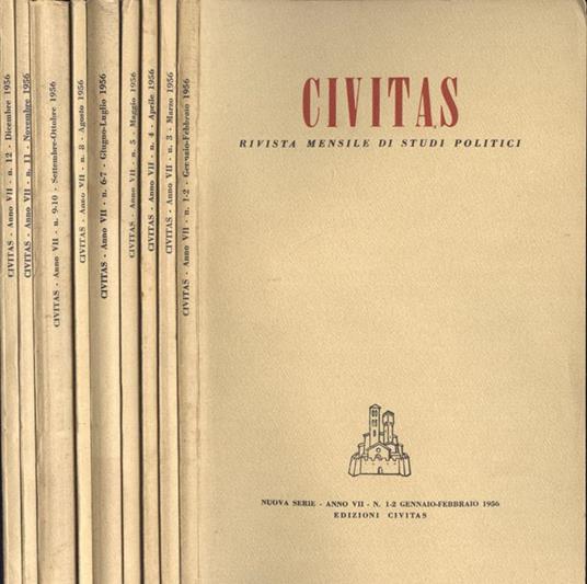 Civitas Anno VII n. 1 - 2, 3, 4, 5, 6 - 7, 8, 9 - 10, 11, 12. Rivista mensile di studi politici - copertina