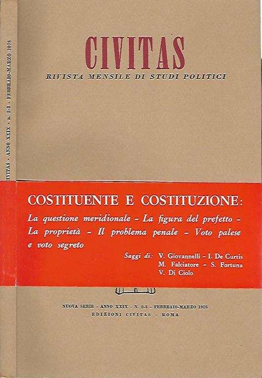 Civitas. Costituente e Costituzione - copertina