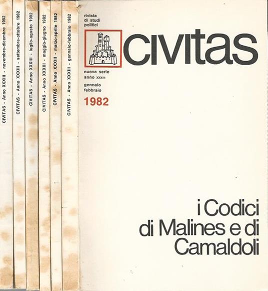 Civitas. vol I: I Codici di… Vol. II: Le istituzioni vol. III: L'ideolog. nella polit. internaz. vol. IV: La guerra part. in Italia Vol. V partecip. statali Vol. VI: Vittorio Bachelet - copertina