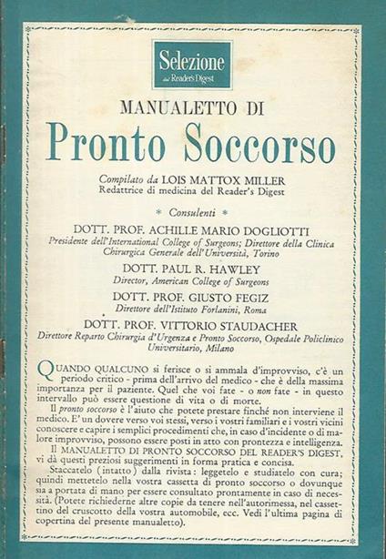 Manualetto di Pronto Soccorso - copertina