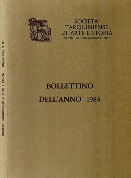 Società Tarquiniense si Arte e Storia (Anno di fondazione 1917). Bollettino dell'anno 1983 - copertina