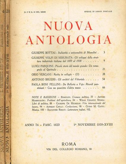 Nuova antologia anno 74 fasc.1623 1626 - Luigi Federzoni - copertina