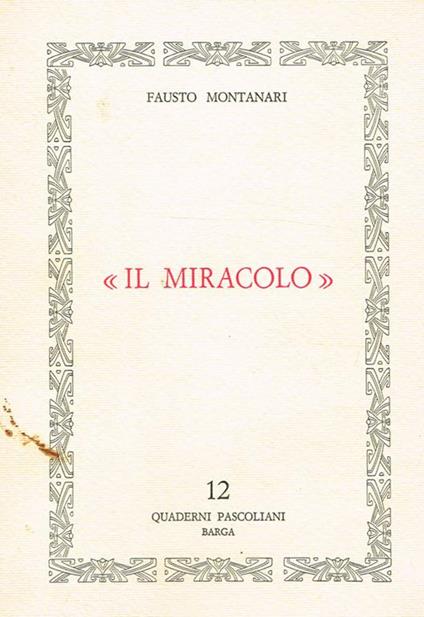 Il miracolo - Fausto Montanari - copertina