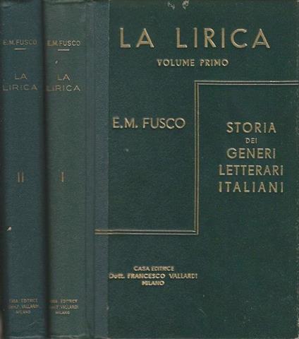La lirica. Dalle origini all'Ottocento - Ottocento e Novecento - Enrico M. Fusco - copertina