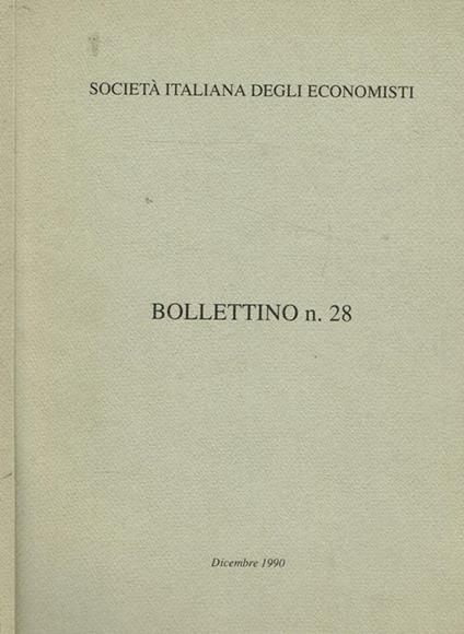 Società italiana degli economisti. Bollettino n.28 - Siro Lombardini - copertina