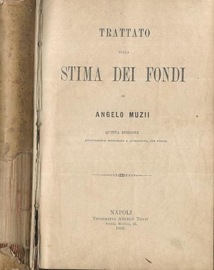 Trattato sulla stima dei fondi - Angelo Muzi - copertina