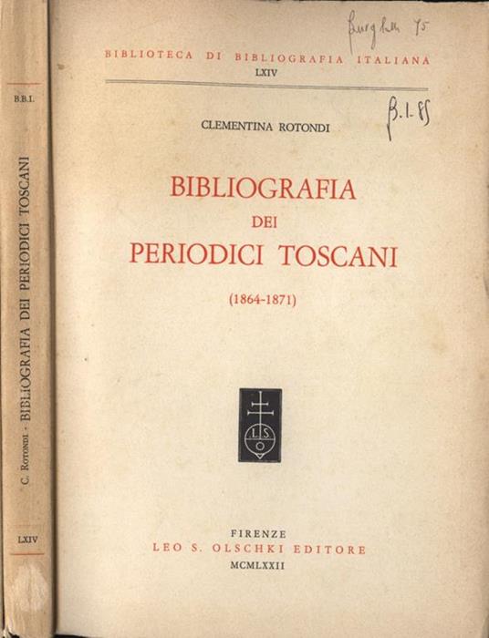 Bibliografia dei periodici toscani - Clementina Rotondi - copertina