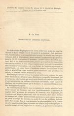 Bromuration et antisepsie intestinale, Influence du système nerveux sur l'infection, Troisième note sur les injections intra-veineuses d'urines d'épileptiques, Note sur l'éternuement provoqué par les excitations lumineuses