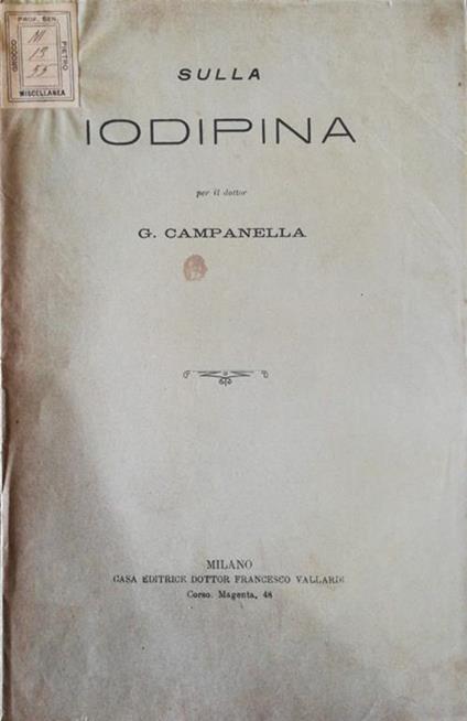 Sulla iodipina - Dott. Campanella - copertina