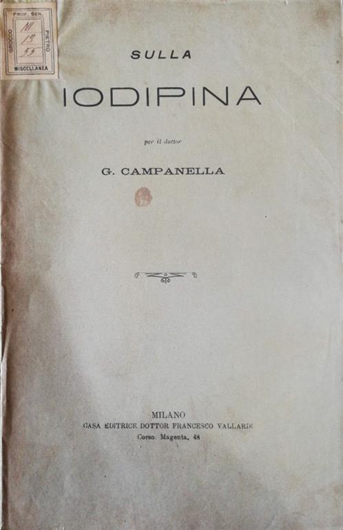 Sulla iodipina - Dott. Campanella - copertina