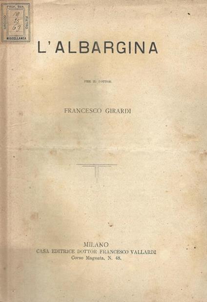 L' albargina - Francesco Girardi - copertina