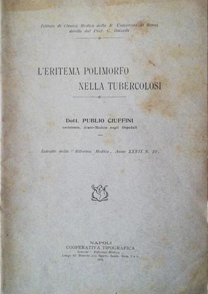 L' eritema polimorfo nella tubercolosi - Publio Ciuffini - copertina