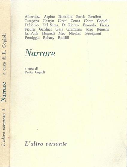 Narrare - Rosita Copioli - copertina