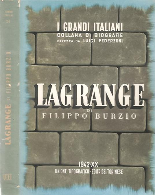 Lagrange - Filippo Burzio - copertina