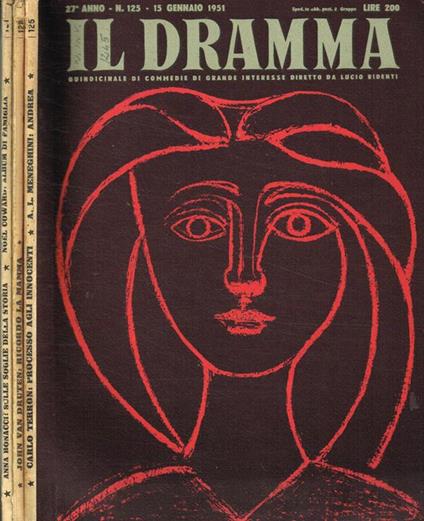 Il dramma. Quindicinale di commedie di grande successo anno XXVII n.125, 128, 131 - Lucio Ridenti - copertina