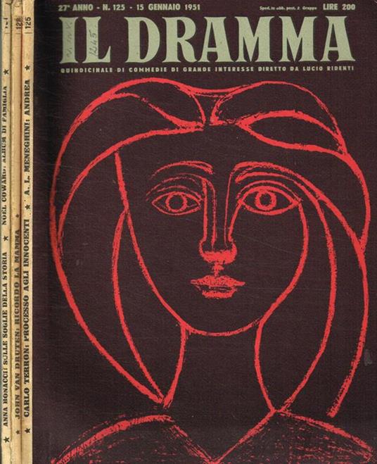 Il dramma. Quindicinale di commedie di grande successo anno XXVII n.125, 128, 131 - Lucio Ridenti - copertina