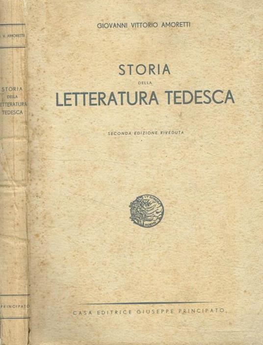 Storia della letteratura tedesca - Giovanni Vittorio Amoretti - copertina