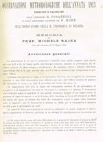 Osservazioni meteorologiche dell'annata 1913 eseguite e calcolate dall'astronomo R.Pirazzoli e dell'astronomo aggiunto G.Horn nell'osservatorio della R.Università di Bologna. Estratto