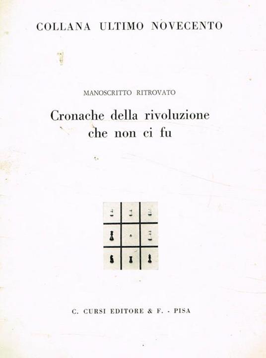 Manoscritto ritrovato. Cronache della rivoluzione che non ci fu - copertina