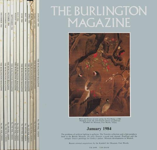 The Burlington Magazine. Vol. CXXVI - 1984 - copertina