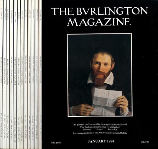 The Burlington Magazine. Vol. CXXXVI - 1994 - copertina