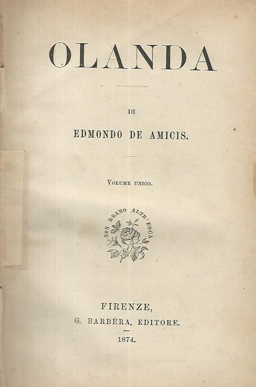 Olanda - Edmondo De Amicis - copertina