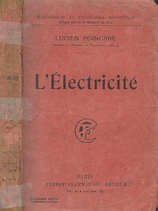 L' Electricite. - Lucien Poincaré - copertina