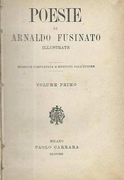 Poesie (miscellanea) - Arnaldo Fusinato - copertina