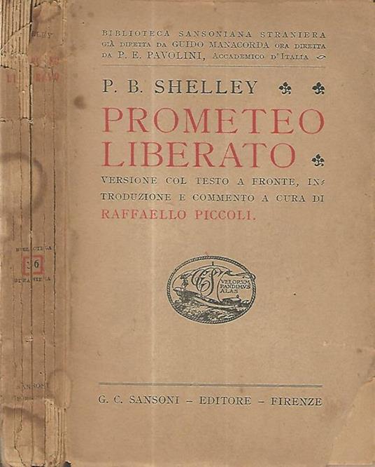 Prometeo Liberato - Percy Bysshe Shelley - copertina