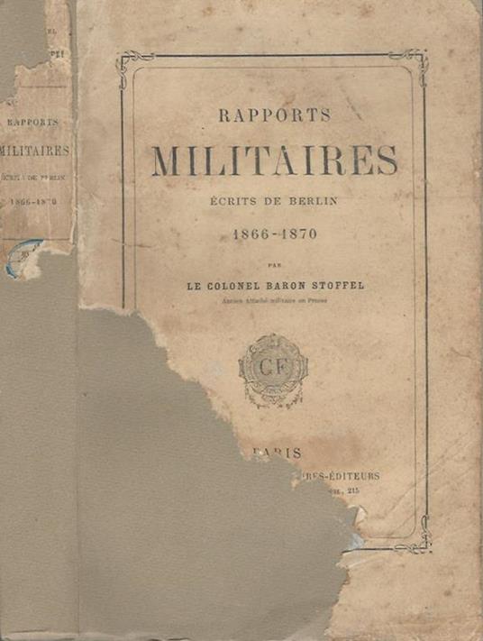 Rapports Militaires. Ecrits de Berlin - 1866-1870 - copertina