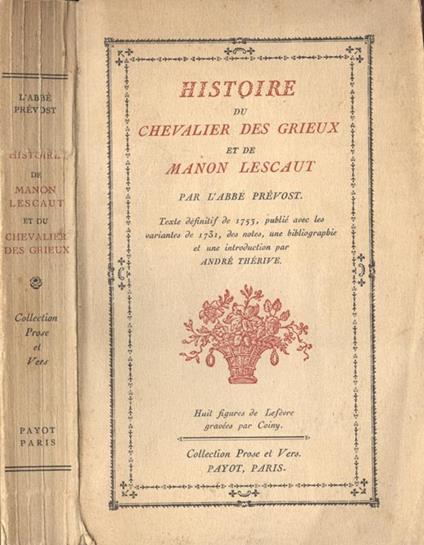 Histoire du Chevalier des Grieux et de Manon Lescaut - Abbé Prevost - copertina