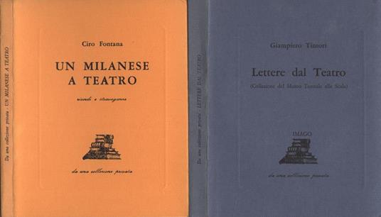 Lettere dal Teatro - Un milanese a teatro - Giampiero Tintori - copertina