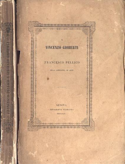 A Vincenzo Gioberti - Francesco Pellico - copertina