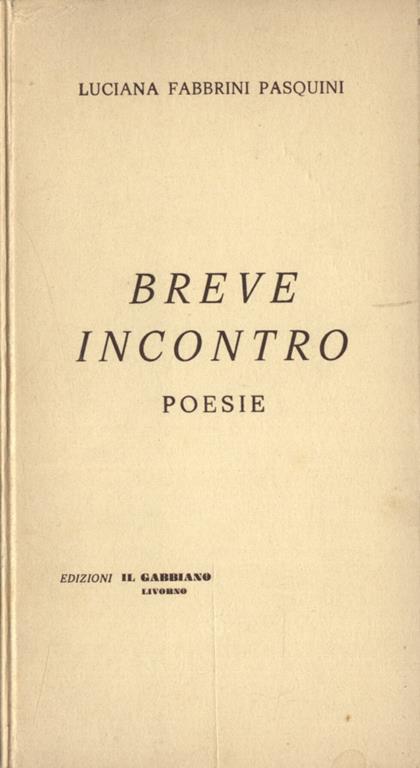 Breve incontro. Poesie - copertina