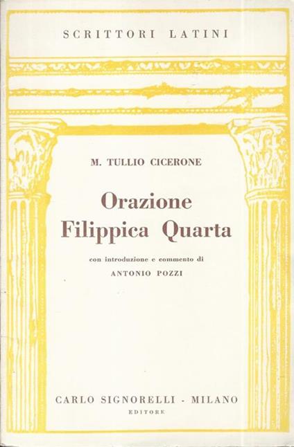 Orazione Filippica Quarta - M. Tullio Cicerone - copertina