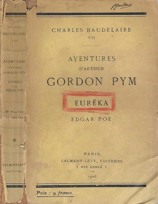 Aventures d'Arthur Gordon Pym - Euréka - Edgar Allan Poe - copertina