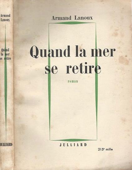 Quand la mer se retire - Armand Lanoux - copertina