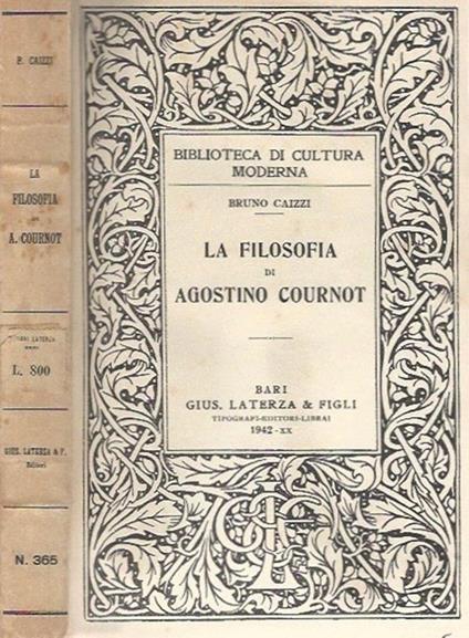 La filosofia di Agostino Cournot - Bruno Caizzi - copertina