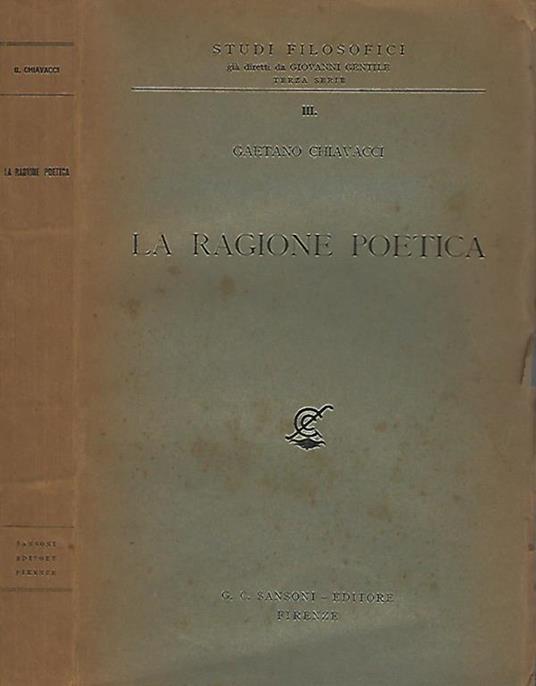 La ragione poetica - Gaetano Chiavicci - copertina