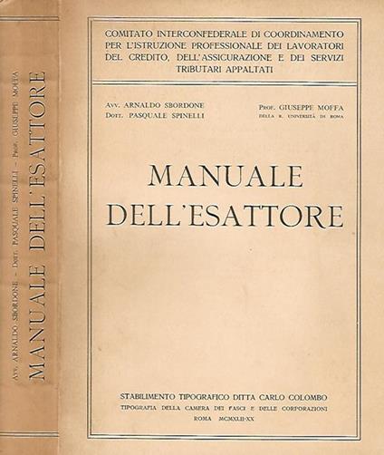 Manuale dell'esattore - copertina